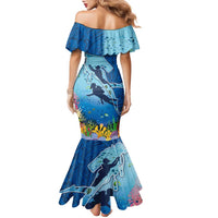 Polynesian Scuba Diving Family Matching Mermaid Dress and Hawaiian Shirt Beauty Corals with Underwater and Polynesian Pattern LT03 - Polynesian Pride