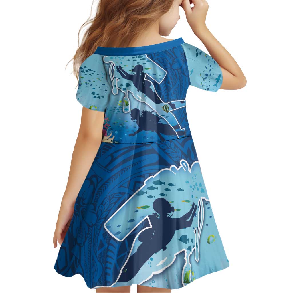Polynesian Scuba Diving Family Matching Off Shoulder Maxi Dress and Hawaiian Shirt Beauty Corals with Underwater and Polynesian Pattern LT03 - Polynesian Pride