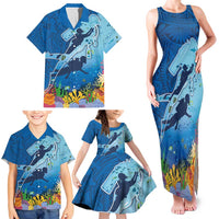 Polynesian Scuba Diving Family Matching Tank Maxi Dress and Hawaiian Shirt Beauty Corals with Underwater and Polynesian Pattern LT03 - Polynesian Pride