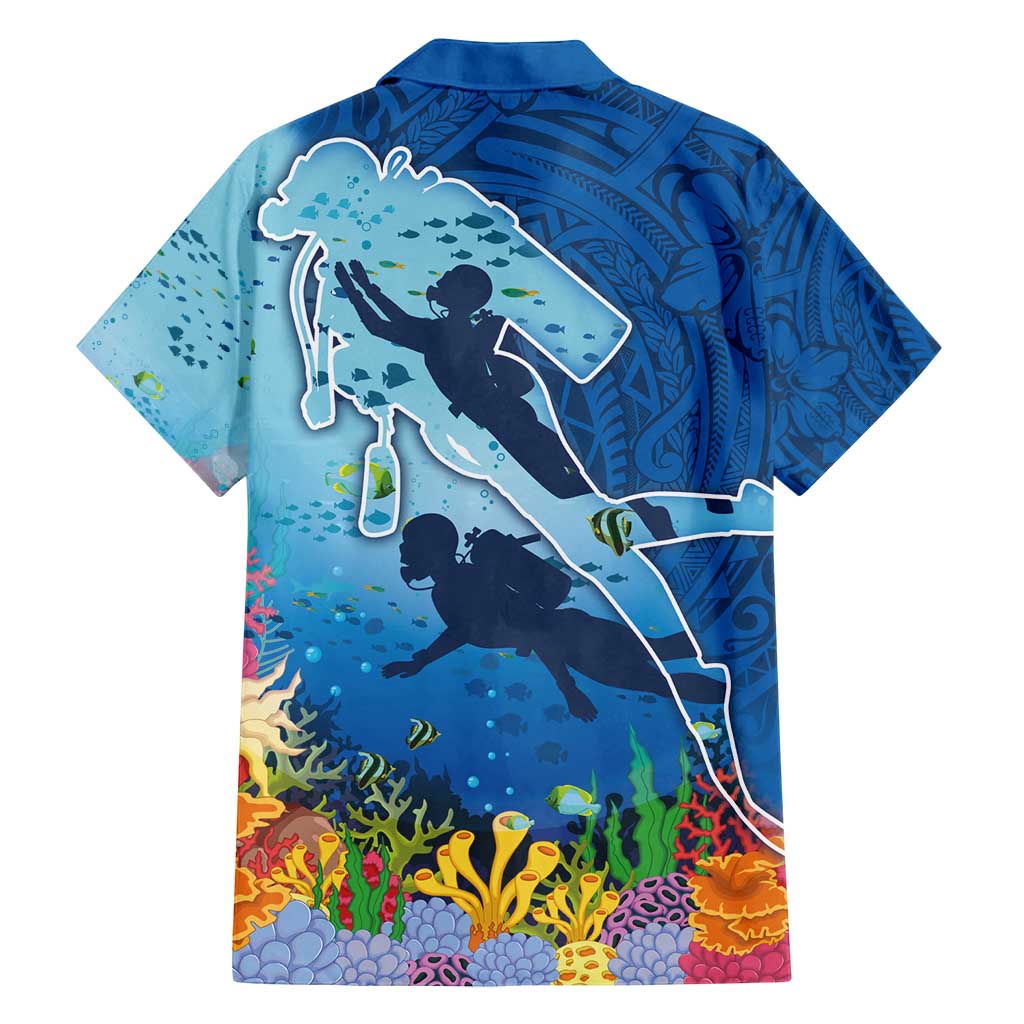 Polynesian Scuba Diving Family Matching Tank Maxi Dress and Hawaiian Shirt Beauty Corals with Underwater and Polynesian Pattern LT03 - Polynesian Pride