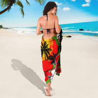 Hawaii Maui Island Sarong Maui Map With Tropical Forest Sunset Vibe LT03 - Polynesian Pride