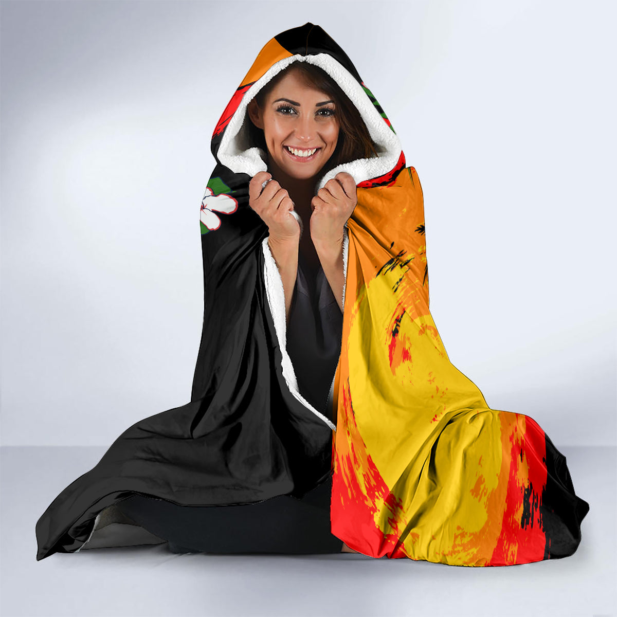 Hawaii Maui Island Hooded Blanket Maui Map With Tropical Forest Vintage Style LT03 - Polynesian Pride