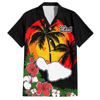 Custom Hawaii Maui Island Hawaiian Shirt Maui Map With Tropical Forest Vintage Style LT03 Black - Polynesian Pride