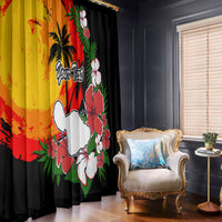 Custom Hawaii Maui Island Window Curtain Maui Map With Tropical Forest Vintage Style LT03 Hooks Black - Polynesian Pride