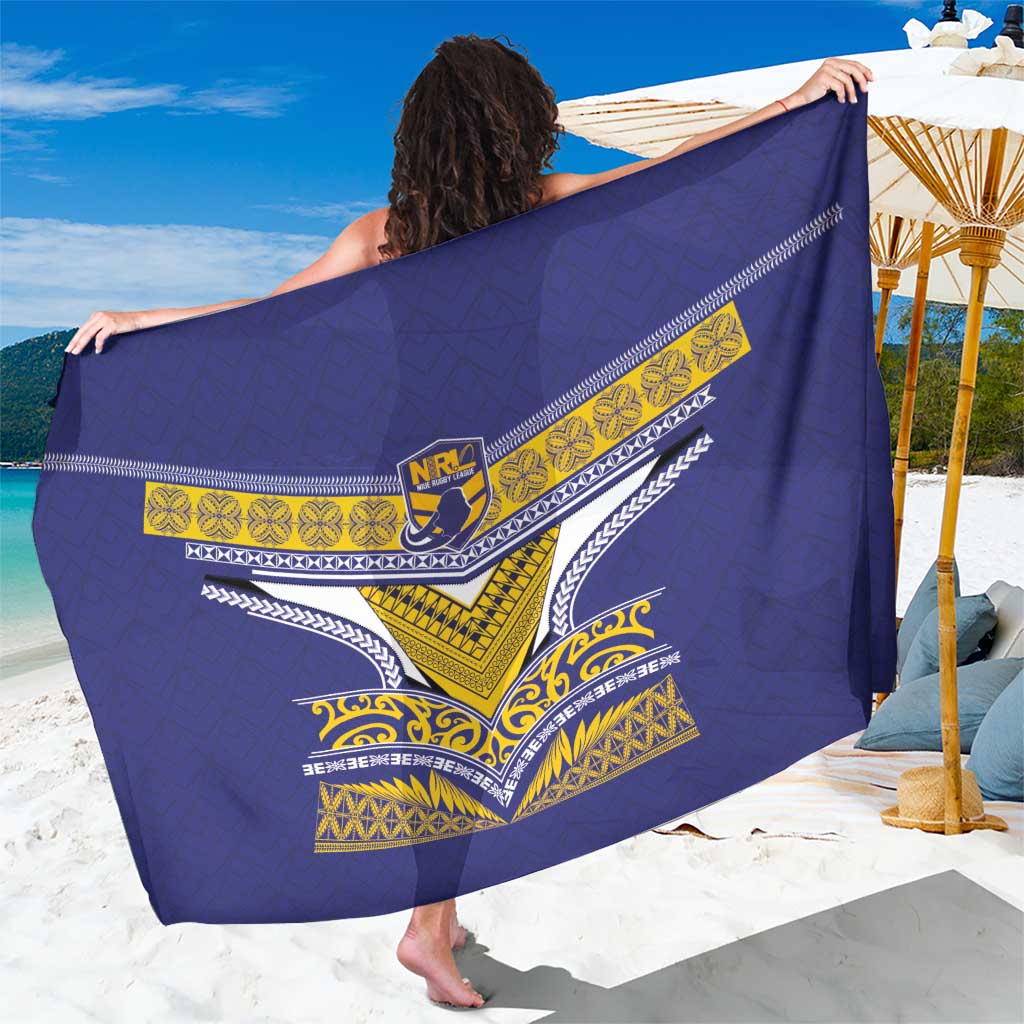 Rugby Niue Sarong Hiapo Tribal Heritage Tattoos Blue Color - Polynesian Pride