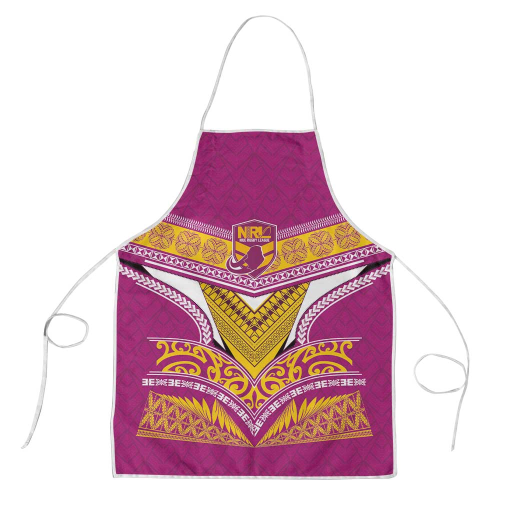 Rugby Niue Apron Hiapo Tribal Heritage Tattoos Pink Color - Polynesian Pride