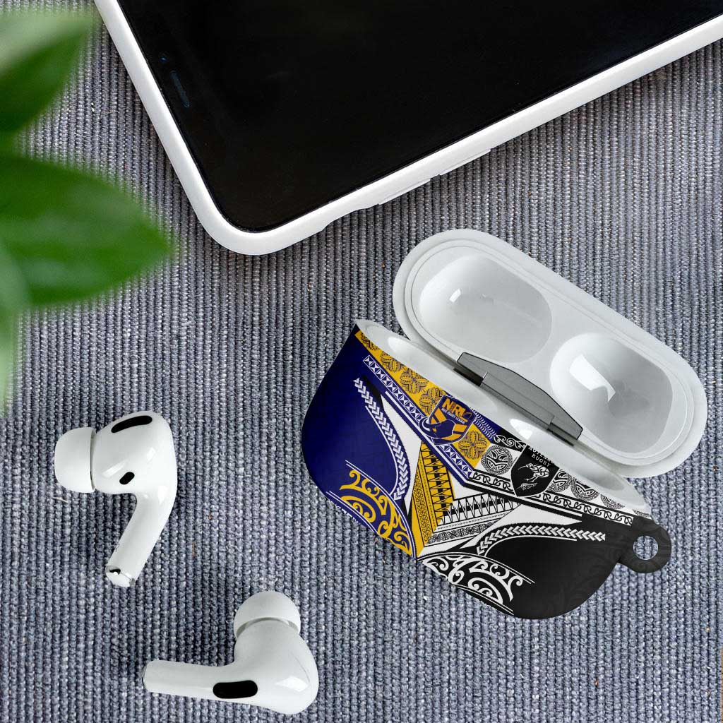 Rugby Niue and Aotearoa AirPods Case Hiapo with Maori Moko Tribal Heritage Tattoos LT03 - Polynesian Pride
