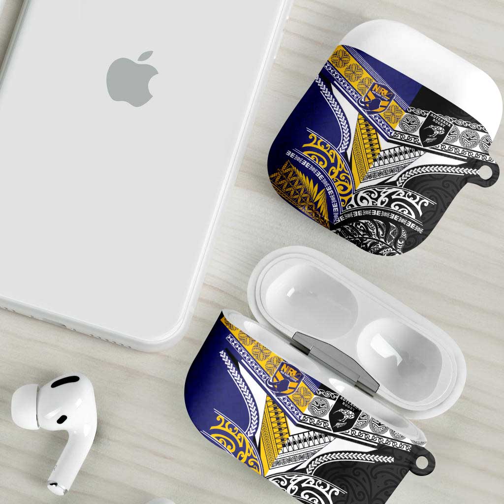 Rugby Niue and Aotearoa AirPods Case Hiapo with Maori Moko Tribal Heritage Tattoos LT03 - Polynesian Pride