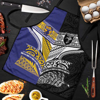 Rugby Niue and Aotearoa Apron Hiapo with Maori Moko Tribal Heritage Tattoos LT03 Black - Polynesian Pride