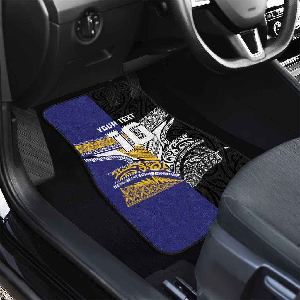 Custom Rugby Niue and Aotearoa Car Mats Hiapo with Maori Moko Tribal Heritage Tattoos LT03 - Polynesian Pride
