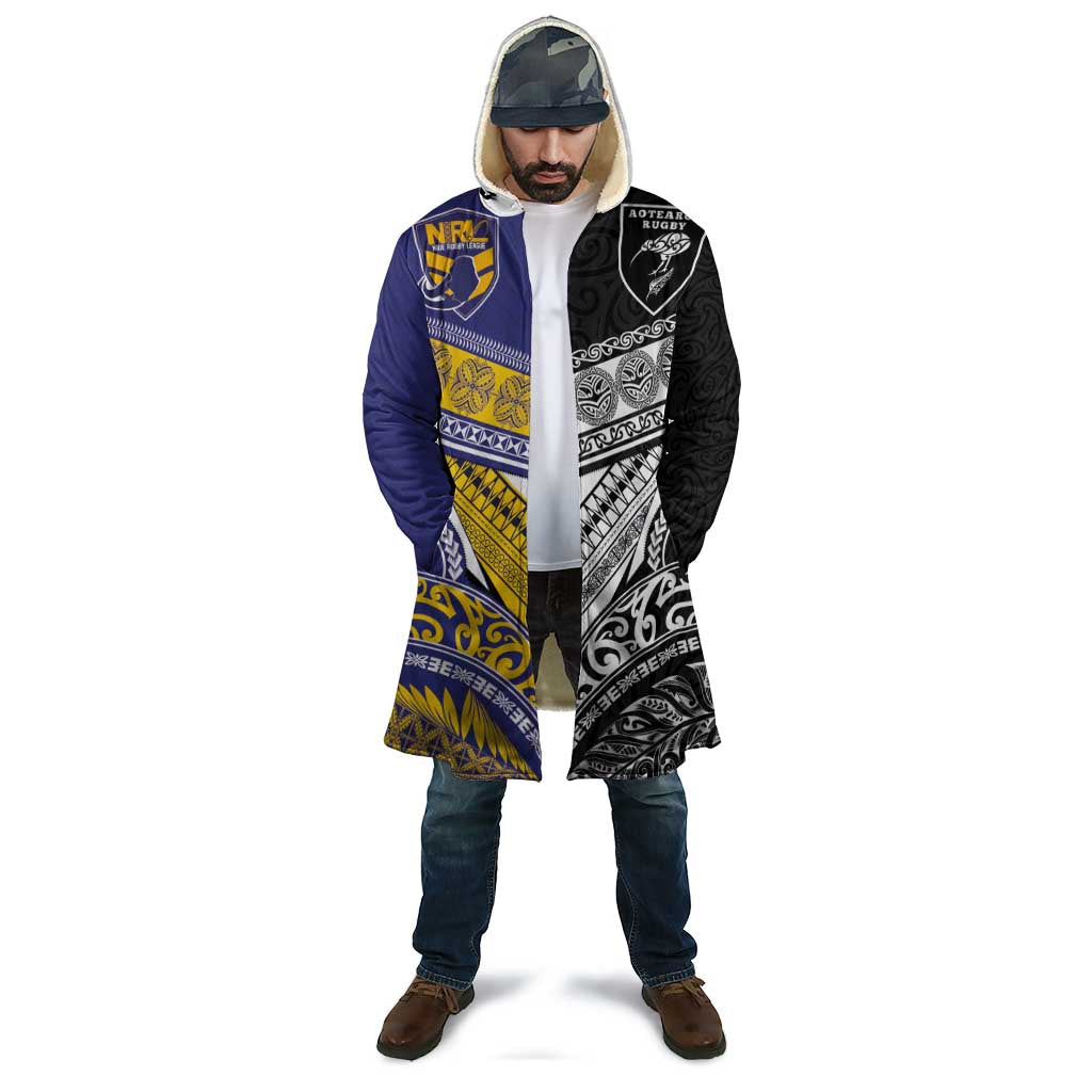 Custom Rugby Niue and Aotearoa Cloak Hiapo with Maori Moko Tribal Heritage Tattoos LT03 - Polynesian Pride