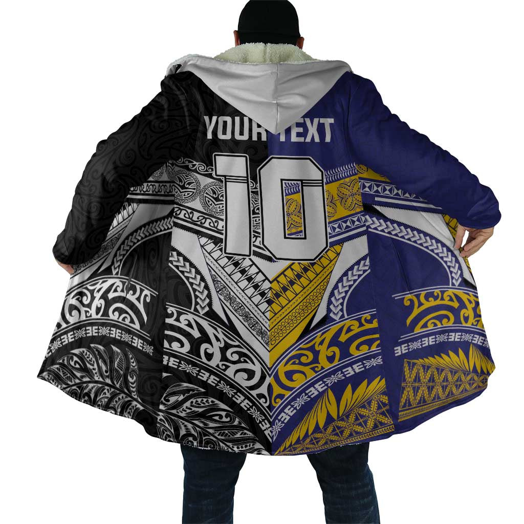 Custom Rugby Niue and Aotearoa Cloak Hiapo with Maori Moko Tribal Heritage Tattoos LT03 - Polynesian Pride