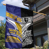 Rugby Niue and Aotearoa Garden Flag Hiapo with Maori Moko Tribal Heritage Tattoos LT03 - Polynesian Pride