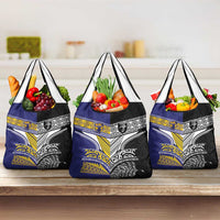 Rugby Niue and Aotearoa Grocery Bag Hiapo with Maori Moko Tribal Heritage Tattoos LT03 3-pack One Size Black - Polynesian Pride
