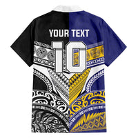 Custom Rugby Niue and Aotearoa Hawaiian Shirt Hiapo with Maori Moko Tribal Heritage Tattoos LT03 - Polynesian Pride