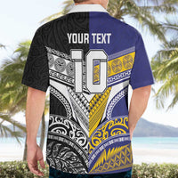 Custom Rugby Niue and Aotearoa Hawaiian Shirt Hiapo with Maori Moko Tribal Heritage Tattoos LT03 - Polynesian Pride