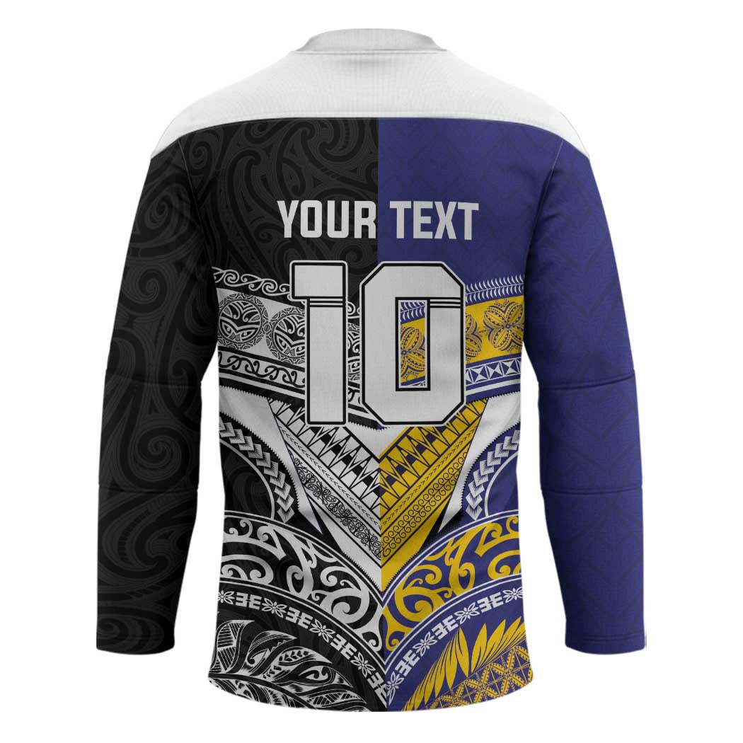 Custom Rugby Niue and Aotearoa Hockey Jersey Hiapo with Maori Moko Tribal Heritage Tattoos LT03 - Polynesian Pride