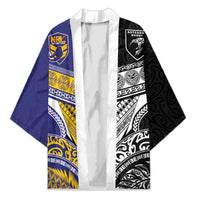 Custom Rugby Niue and Aotearoa Kimono Hiapo with Maori Moko Tribal Heritage Tattoos LT03 Unisex Black - Polynesian Pride