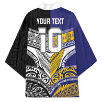 Custom Rugby Niue and Aotearoa Kimono Hiapo with Maori Moko Tribal Heritage Tattoos LT03 - Polynesian Pride