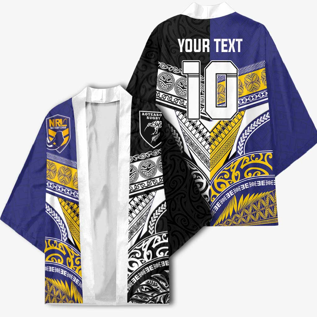 Custom Rugby Niue and Aotearoa Kimono Hiapo with Maori Moko Tribal Heritage Tattoos LT03 - Polynesian Pride