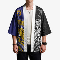 Custom Rugby Niue and Aotearoa Kimono Hiapo with Maori Moko Tribal Heritage Tattoos LT03 - Polynesian Pride