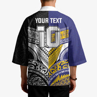 Custom Rugby Niue and Aotearoa Kimono Hiapo with Maori Moko Tribal Heritage Tattoos LT03 - Polynesian Pride