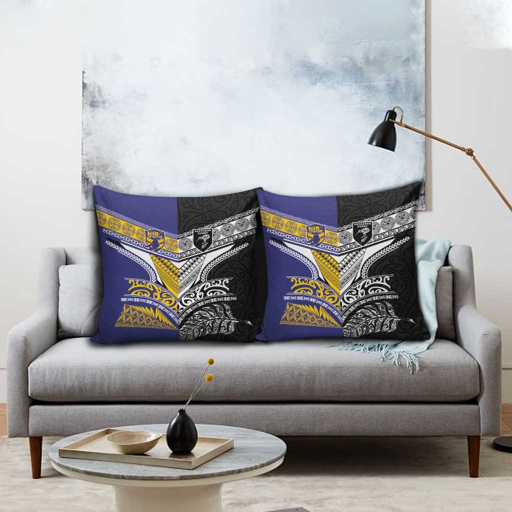 Rugby Niue and Aotearoa Pillow Cover Hiapo with Maori Moko Tribal Heritage Tattoos LT03 - Polynesian Pride