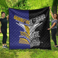 Rugby Niue and Aotearoa Quilt Hiapo with Maori Moko Tribal Heritage Tattoos LT03 - Polynesian Pride