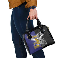 Rugby Niue and Aotearoa Shoulder Handbag Hiapo with Maori Moko Tribal Heritage Tattoos LT03 - Polynesian Pride