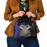 Rugby Niue and Aotearoa Shoulder Handbag Hiapo with Maori Moko Tribal Heritage Tattoos LT03 - Polynesian Pride