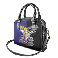 Rugby Niue and Aotearoa Shoulder Handbag Hiapo with Maori Moko Tribal Heritage Tattoos LT03 - Polynesian Pride