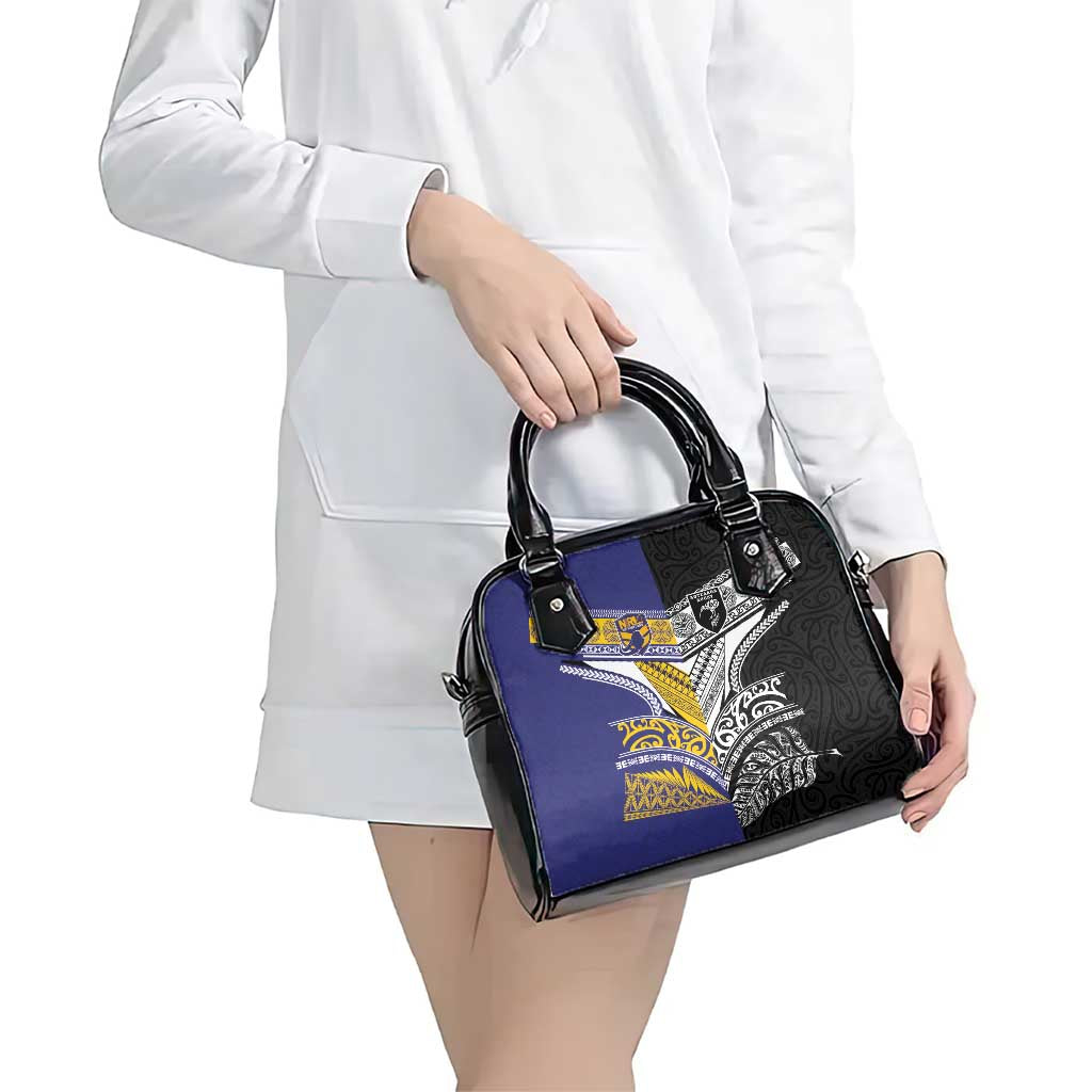 Rugby Niue and Aotearoa Shoulder Handbag Hiapo with Maori Moko Tribal Heritage Tattoos LT03 - Polynesian Pride
