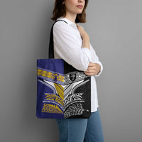 Rugby Niue and Aotearoa Tote Bag Hiapo with Maori Moko Tribal Heritage Tattoos LT03 - Polynesian Pride