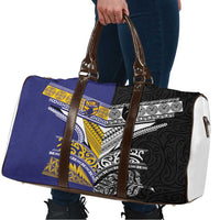 Rugby Niue and Aotearoa Travel Bag Hiapo with Maori Moko Tribal Heritage Tattoos LT03 - Polynesian Pride