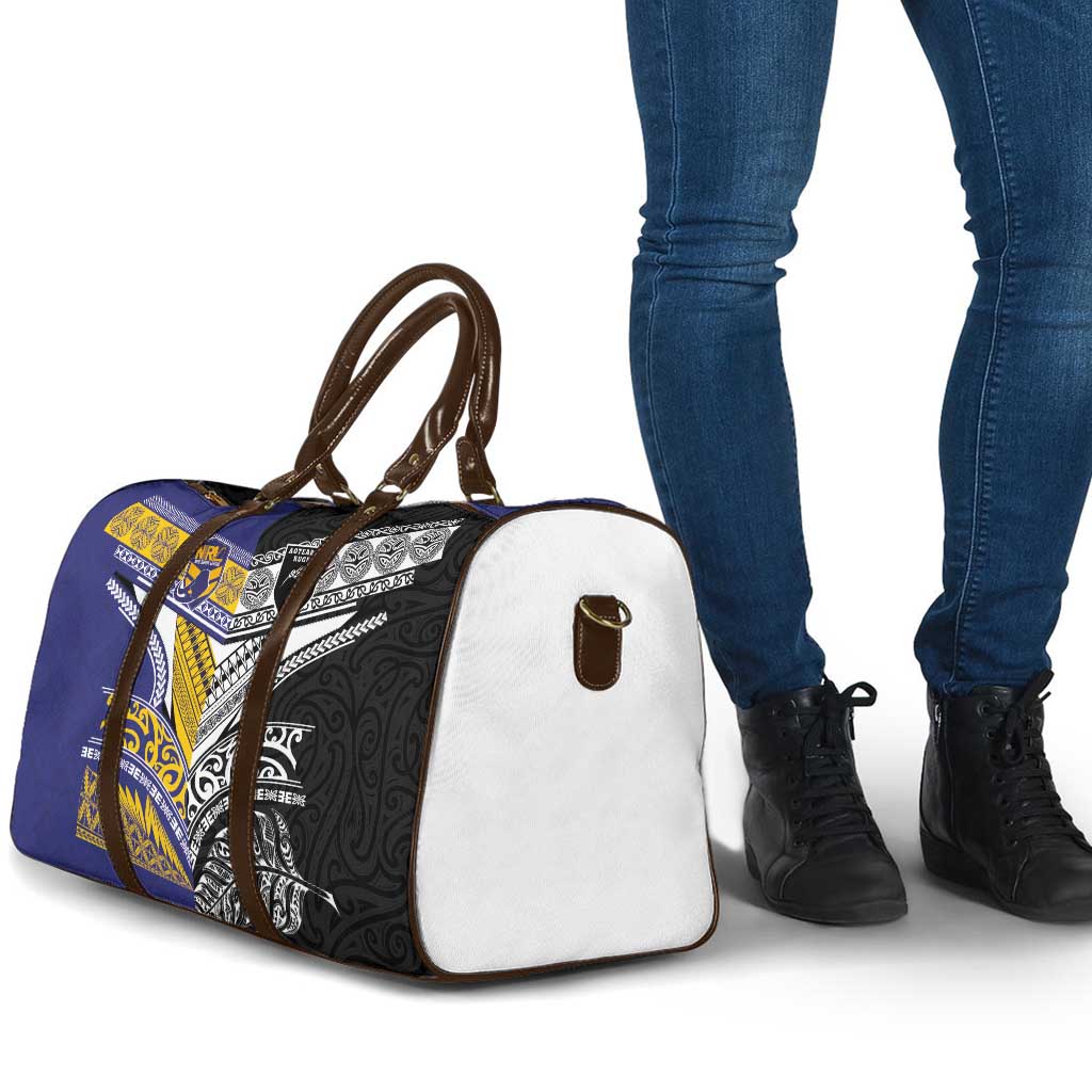 Rugby Niue and Aotearoa Travel Bag Hiapo with Maori Moko Tribal Heritage Tattoos LT03 - Polynesian Pride
