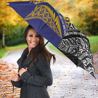 Rugby Niue and Aotearoa Umbrella Hiapo with Maori Moko Tribal Heritage Tattoos LT03 - Polynesian Pride