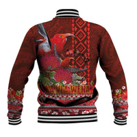 Hawaii KaUla Wena Iiwi Baseball Jacket With Tropical Plants and 'Ohi'a lehua Kakau Art Tattoo LT03 - Polynesian Pride
