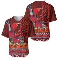 Hawaii KaUla Wena Iiwi Baseball Jersey With Tropical Plants and 'Ohi'a lehua Kakau Art Tattoo LT03 - Polynesian Pride