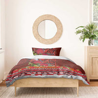 Hawaii KaUla Wena Iiwi Bedding Set With Tropical Plants and 'Ohi'a lehua Kakau Art Tattoo LT03 - Polynesian Pride
