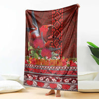 Hawaii KaUla Wena Iiwi Blanket With Tropical Plants and 'Ohi'a lehua Kakau Art Tattoo LT03 - Polynesian Pride