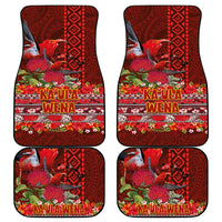 Hawaii KaUla Wena Iiwi Car Mats With Tropical Plants and 'Ohi'a lehua Kakau Art Tattoo LT03 - Polynesian Pride