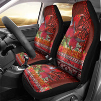 Hawaii KaUla Wena Iiwi Car Seat Cover With Tropical Plants and 'Ohi'a lehua Kakau Art Tattoo LT03 - Polynesian Pride