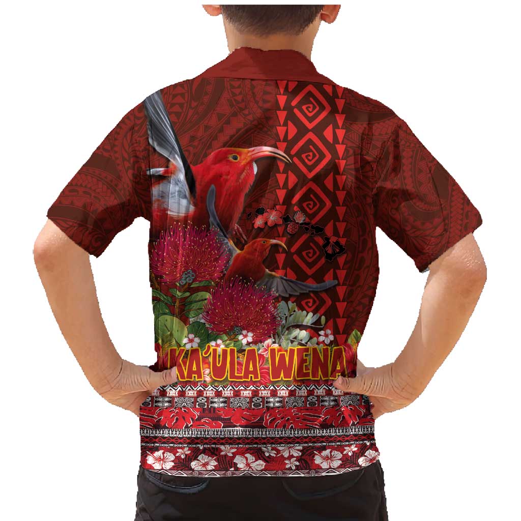 Hawaii KaUla Wena Iiwi Family Matching Mermaid Dress and Hawaiian Shirt With Tropical Plants and 'Ohi'a lehua Kakau Art Tattoo LT03 - Polynesian Pride