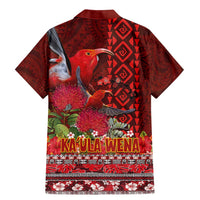 Hawaii KaUla Wena Iiwi Family Matching Mermaid Dress and Hawaiian Shirt With Tropical Plants and 'Ohi'a lehua Kakau Art Tattoo LT03 - Polynesian Pride