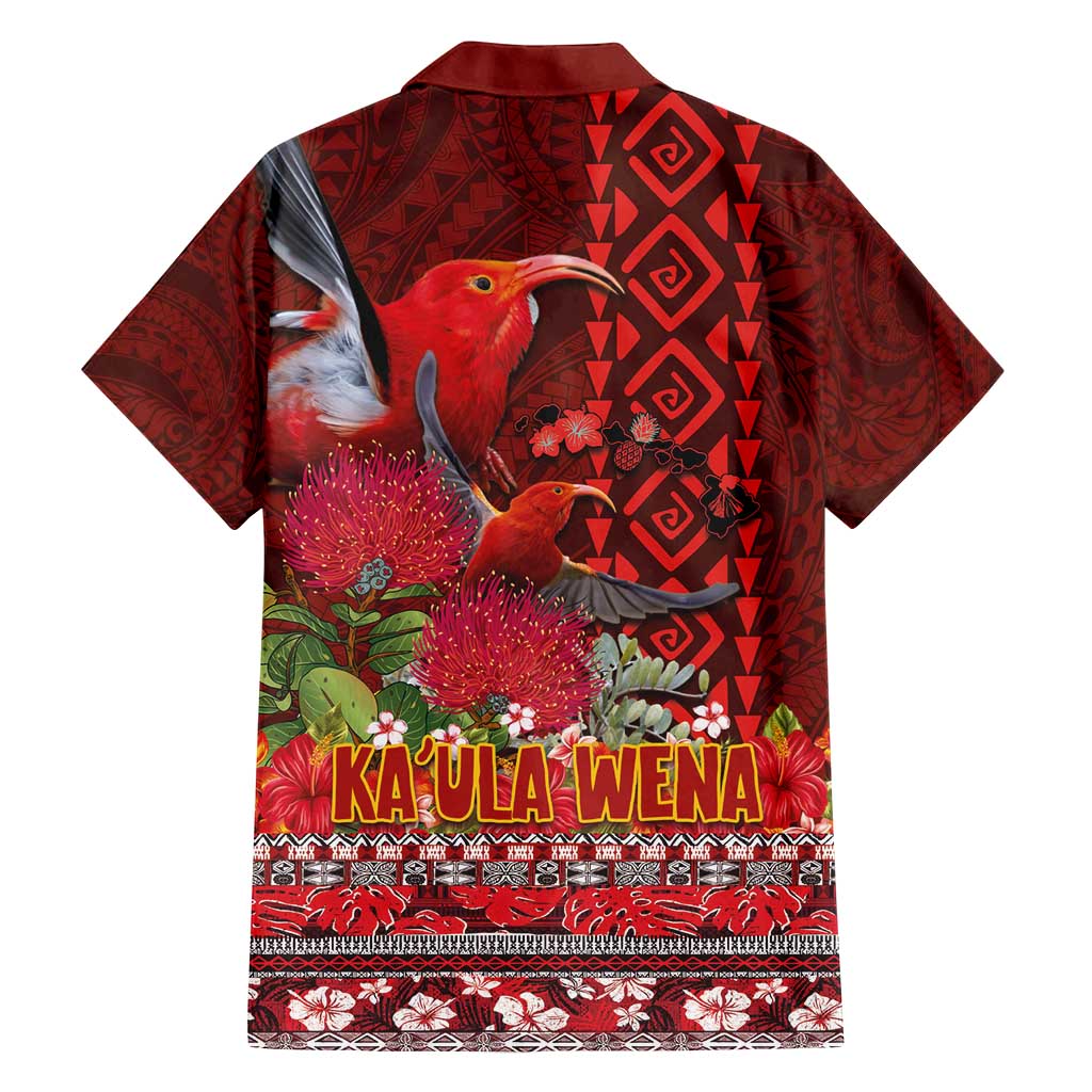 Hawaii KaUla Wena Iiwi Family Matching Off Shoulder Maxi Dress and Hawaiian Shirt With Tropical Plants and 'Ohi'a lehua Kakau Art Tattoo LT03 - Polynesian Pride