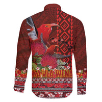 Hawaii KaUla Wena Iiwi Family Matching Puletasi and Hawaiian Shirt With Tropical Plants and 'Ohi'a lehua Kakau Art Tattoo LT03 - Polynesian Pride