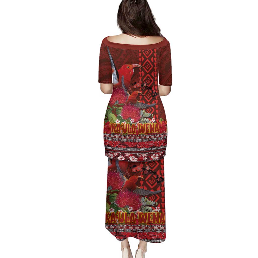 Hawaii KaUla Wena Iiwi Family Matching Puletasi and Hawaiian Shirt With Tropical Plants and 'Ohi'a lehua Kakau Art Tattoo LT03 - Polynesian Pride