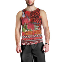 Hawaii KaUla Wena Iiwi Men Tank Top With Tropical Plants and 'Ohi'a lehua Kakau Art Tattoo LT03 - Polynesian Pride