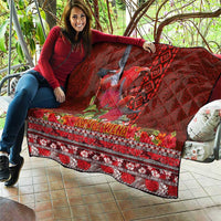 Hawaii KaUla Wena Iiwi Quilt With Tropical Plants and 'Ohi'a lehua Kakau Art Tattoo LT03 - Polynesian Pride