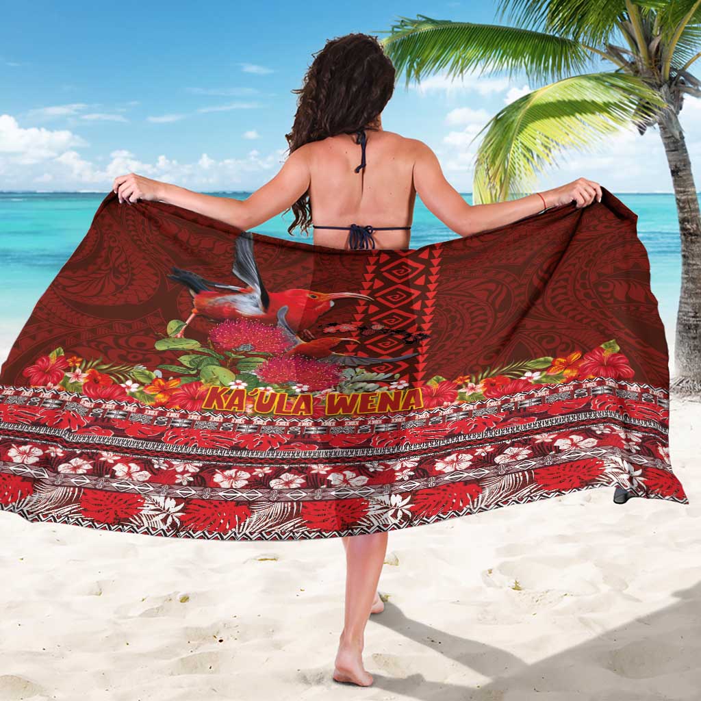 Hawaii KaUla Wena Iiwi Sarong With Tropical Plants and 'Ohi'a lehua Kakau Art Tattoo LT03 - Polynesian Pride